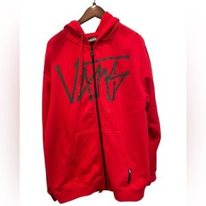 Vans zip up hoodie Red size large